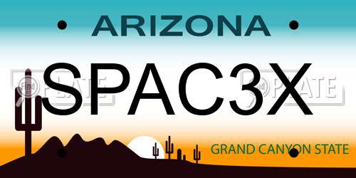 SPAC3X Arizona License Plate