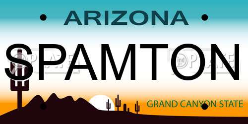 SPAMTON Arizona License Plate