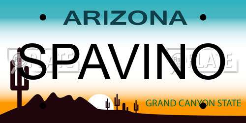 SPAVINO Arizona License Plate