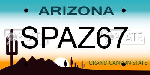 SPAZ67 Arizona License Plate