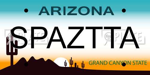 SPAZTTA Arizona License Plate