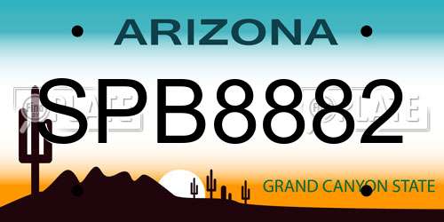 SPB8882 Arizona License Plate