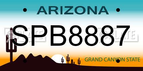 SPB8887 Arizona License Plate