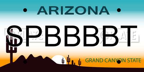 SPBBBBT Arizona License Plate