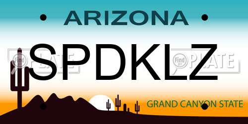 SPDKLZ Arizona License Plate
