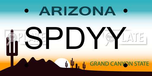 SPDYY Arizona License Plate