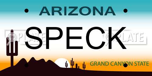 SPECK Arizona License Plate