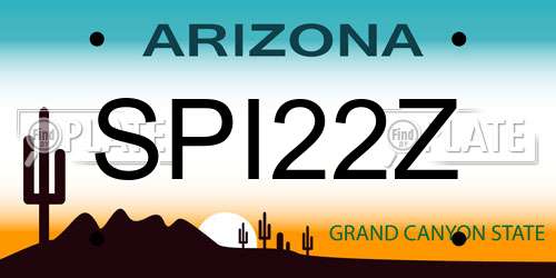 SPI22Z Arizona License Plate
