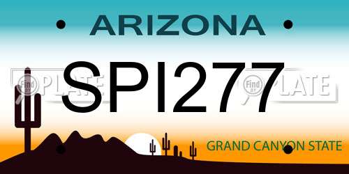 SPI277 Arizona License Plate