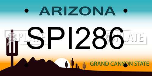 SPI286 Arizona License Plate