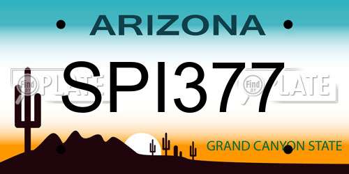 SPI377 Arizona License Plate