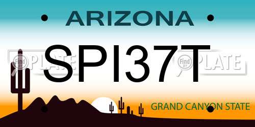 SPI37T Arizona License Plate