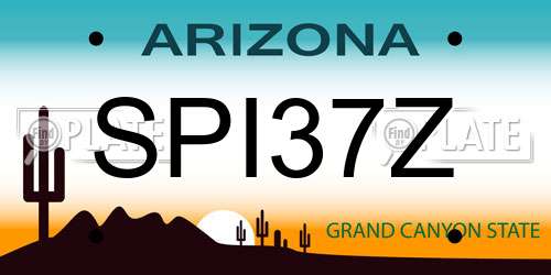 SPI37Z Arizona License Plate