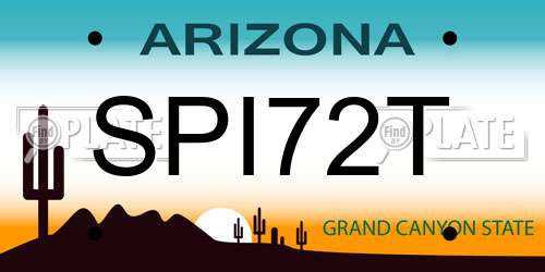 SPI72T Arizona License Plate