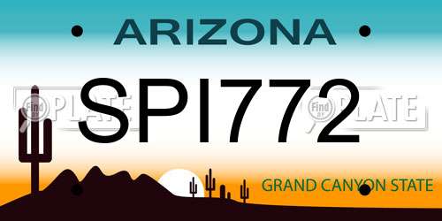 SPI772 Arizona License Plate