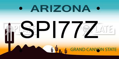 SPI77Z Arizona License Plate