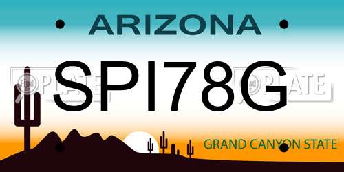 SPI78G Arizona License Plate