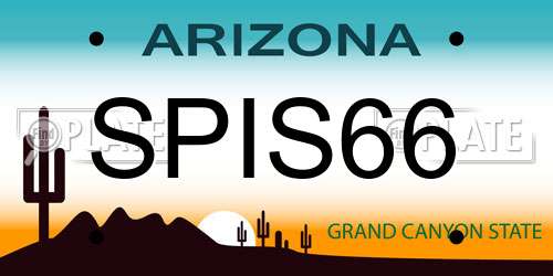 SPIS66 Arizona License Plate