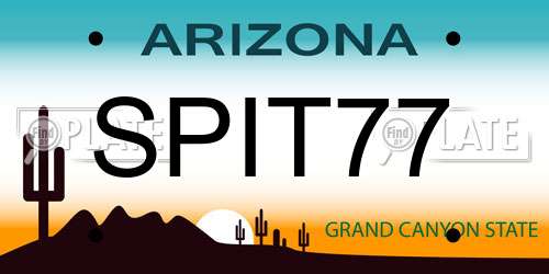 SPIT77 Arizona License Plate