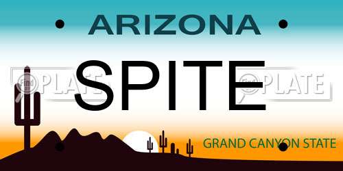SPITE Arizona License Plate