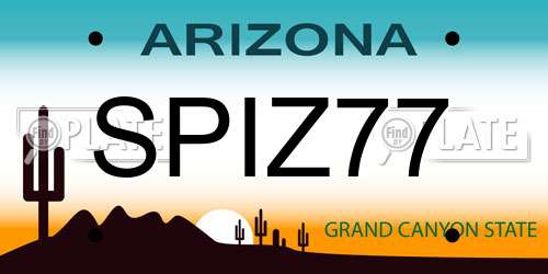 SPIZ77 Arizona License Plate