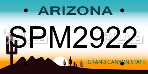 SPM2922 Arizona License Plate
