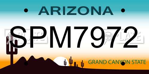 SPM7972 Arizona License Plate