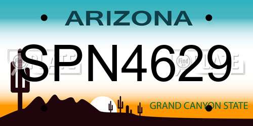 SPN4629 Arizona License Plate