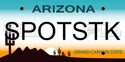 SPOTSTK Arizona License Plate