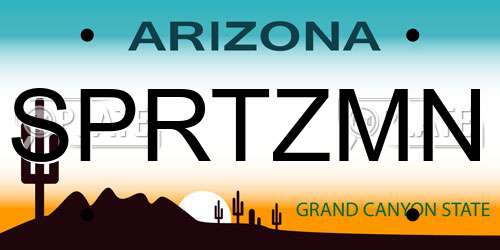 SPRTZMN Arizona License Plate