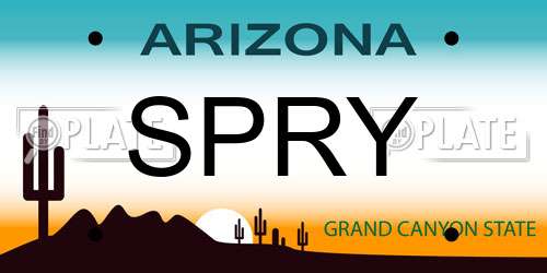 SPRY Arizona License Plate