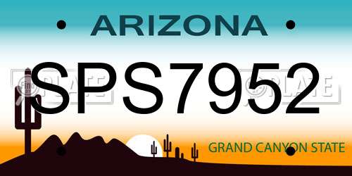SPS7952 Arizona License Plate