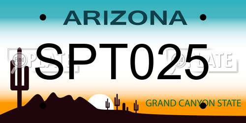 SPT025 Arizona License Plate