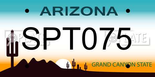 SPT075 Arizona License Plate