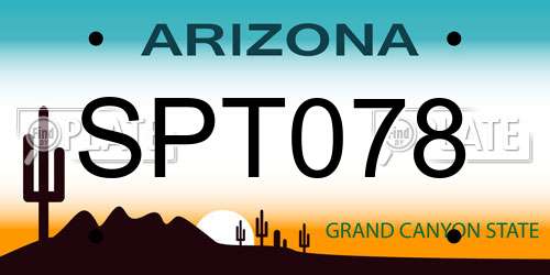 SPT078 Arizona License Plate