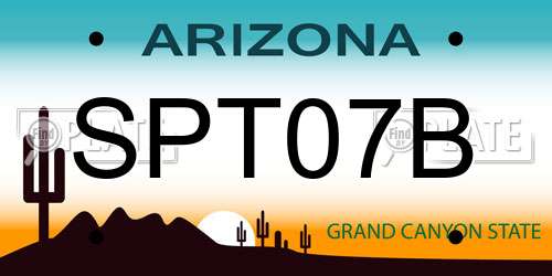 SPT07B Arizona License Plate