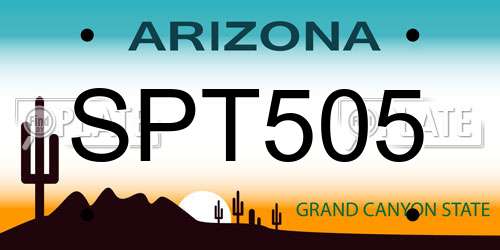 SPT505 Arizona License Plate