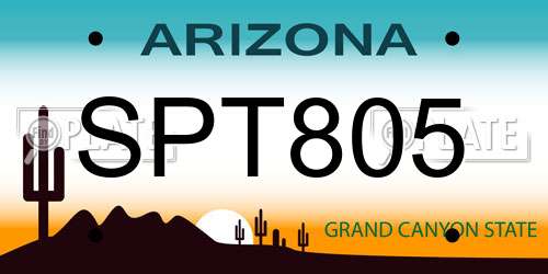 SPT805 Arizona License Plate