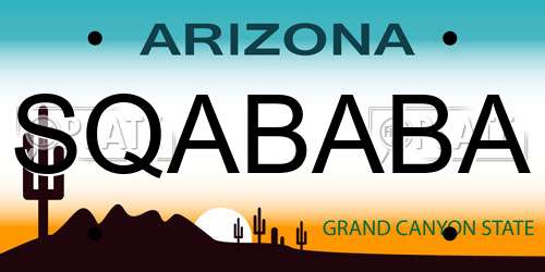 SQABABA Arizona License Plate