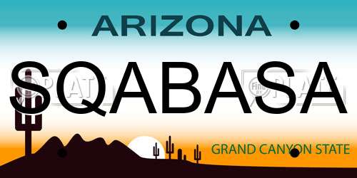 SQABASA Arizona License Plate