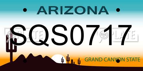 SQS0717 Arizona License Plate