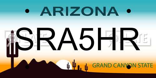 SRA5HR Arizona License Plate