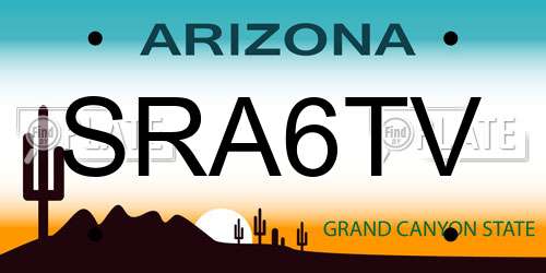 SRA6TV Arizona License Plate