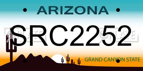 SRC2252 Arizona License Plate