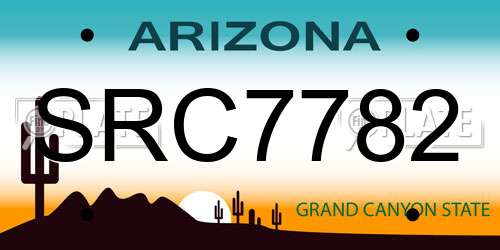 SRC7782 Arizona License Plate