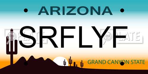 SRFLYF Arizona License Plate