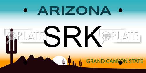 SRK Arizona License Plate