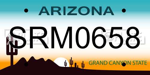 SRM0658 Arizona License Plate