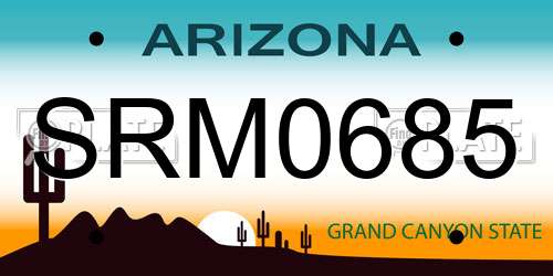SRM0685 Arizona License Plate