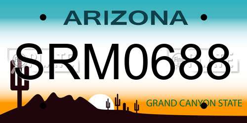 SRM0688 Arizona License Plate